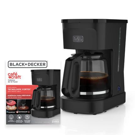B+D Cafetera 12C Negro Mate S